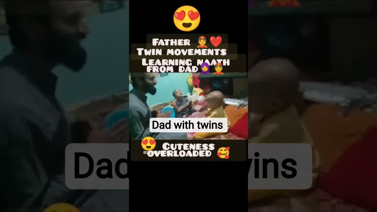 original content moths twins joy learning baath from dad🥰 