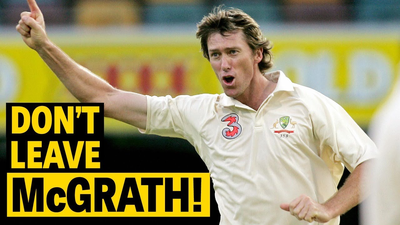 No shot offered! Batsmen leave, McGrath strikes