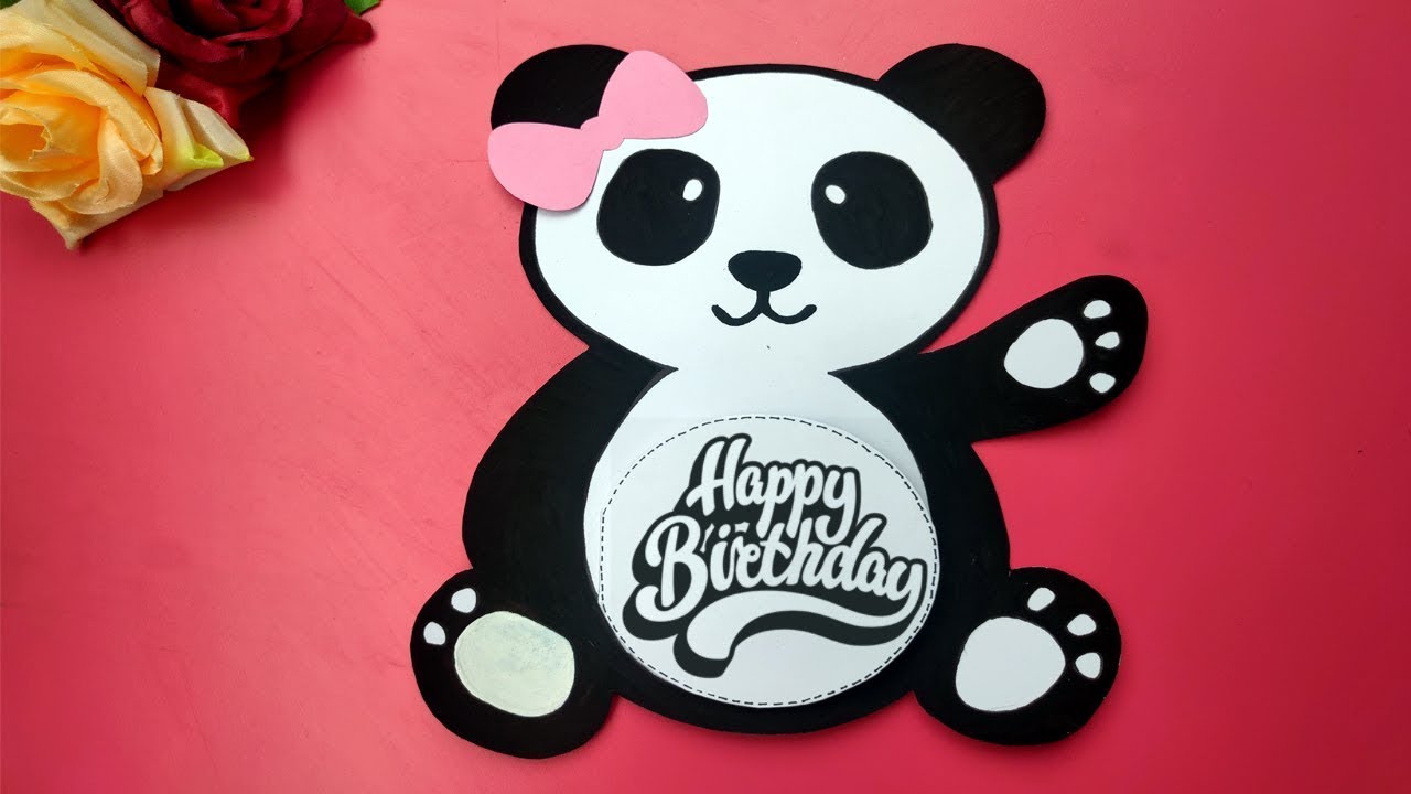 Special Panda Greeting Card | Cute Happy Birthday Card 🎂| DIY - Pop Up Card | The Creative Space