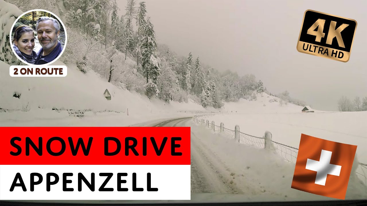Winterlandschaft + schneebedeckte Strassen | Autofahrt Appenzell - Hundwil - Herisau - Gossau [4K ]