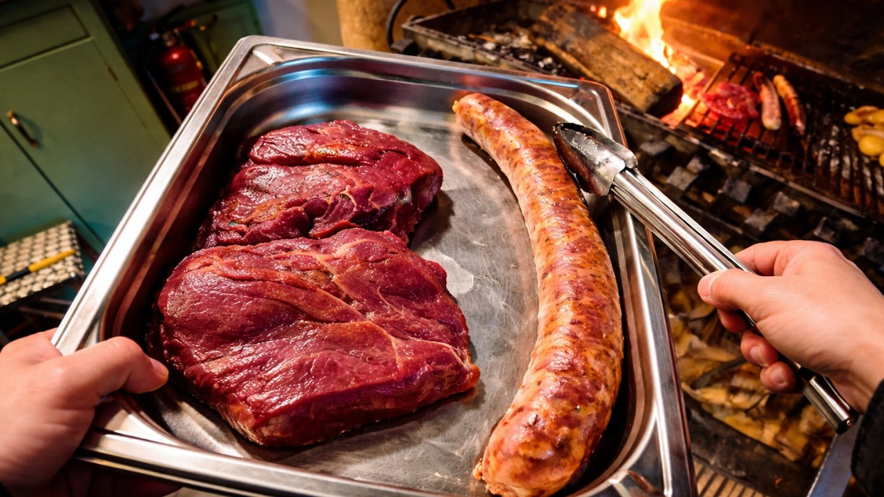 POV from the grill station inside a French restaurant kitchen 🇫🇷🔥