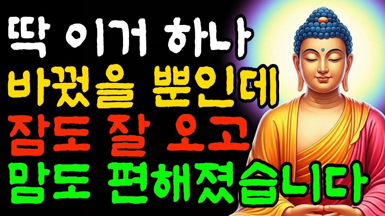 딱 하나 바꿨을 뿐인데 잠도 잘 오고 마음도 편해졌습니다 Ι 자면서 듣는 부처님 말씀 Ι 불교 명언 Ι 인생 조언