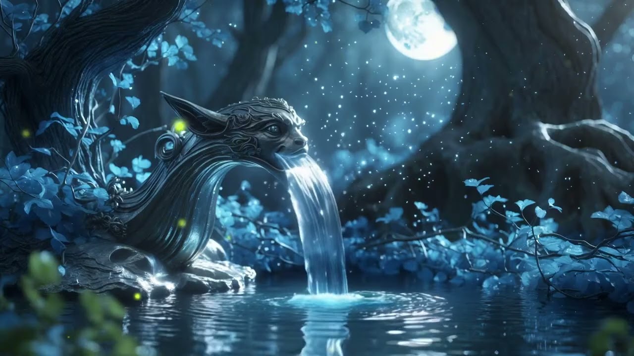 🐉 Enchanted Dragon Fountain | Relaxing Water & Sleep Ambience 🌙💧