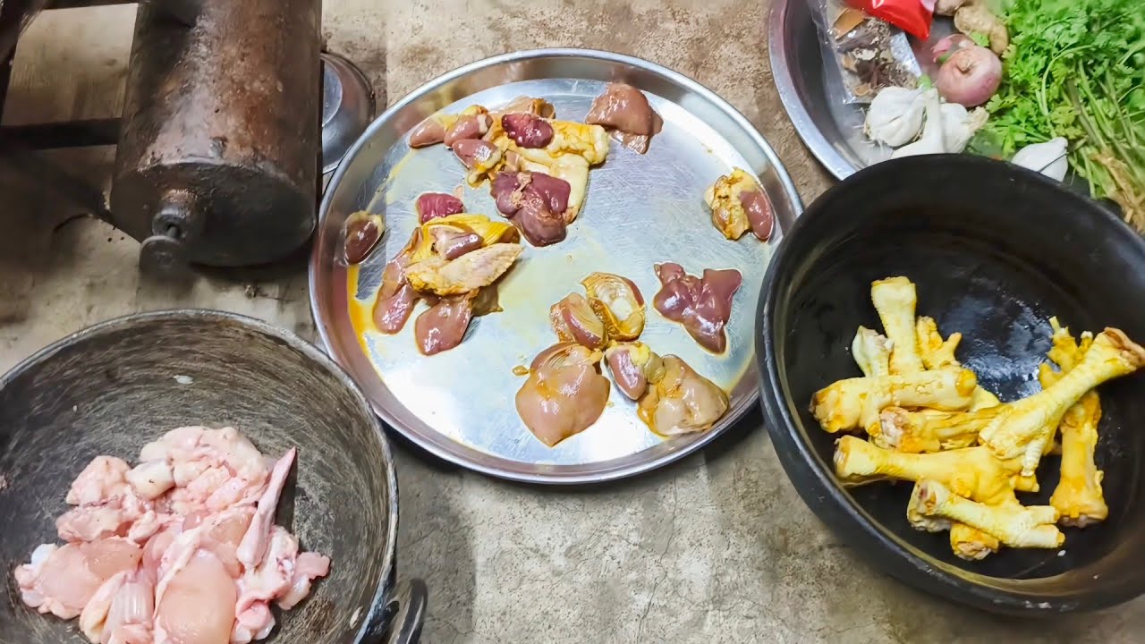 Mix recipe 🐔Chiken brest - Chiken port kaleji & Chiken feet #chicenfeedrecipe 