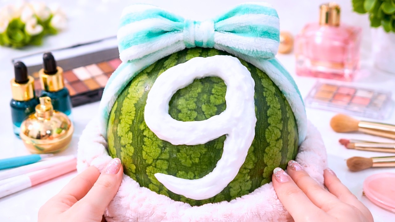 ASMR Turning a Watermelon into a Glam Model 🍉 (No Talking)