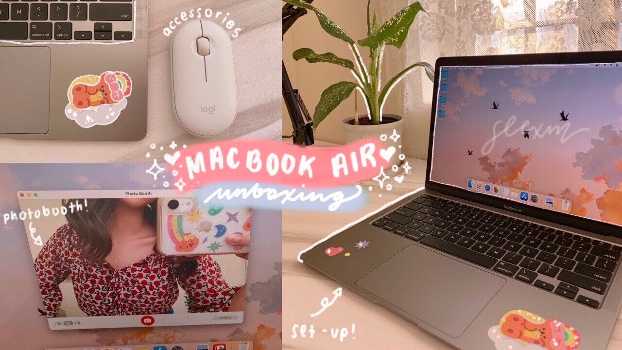 macbook air m1 (space gray) unboxing | accessories + customization 💻☁️