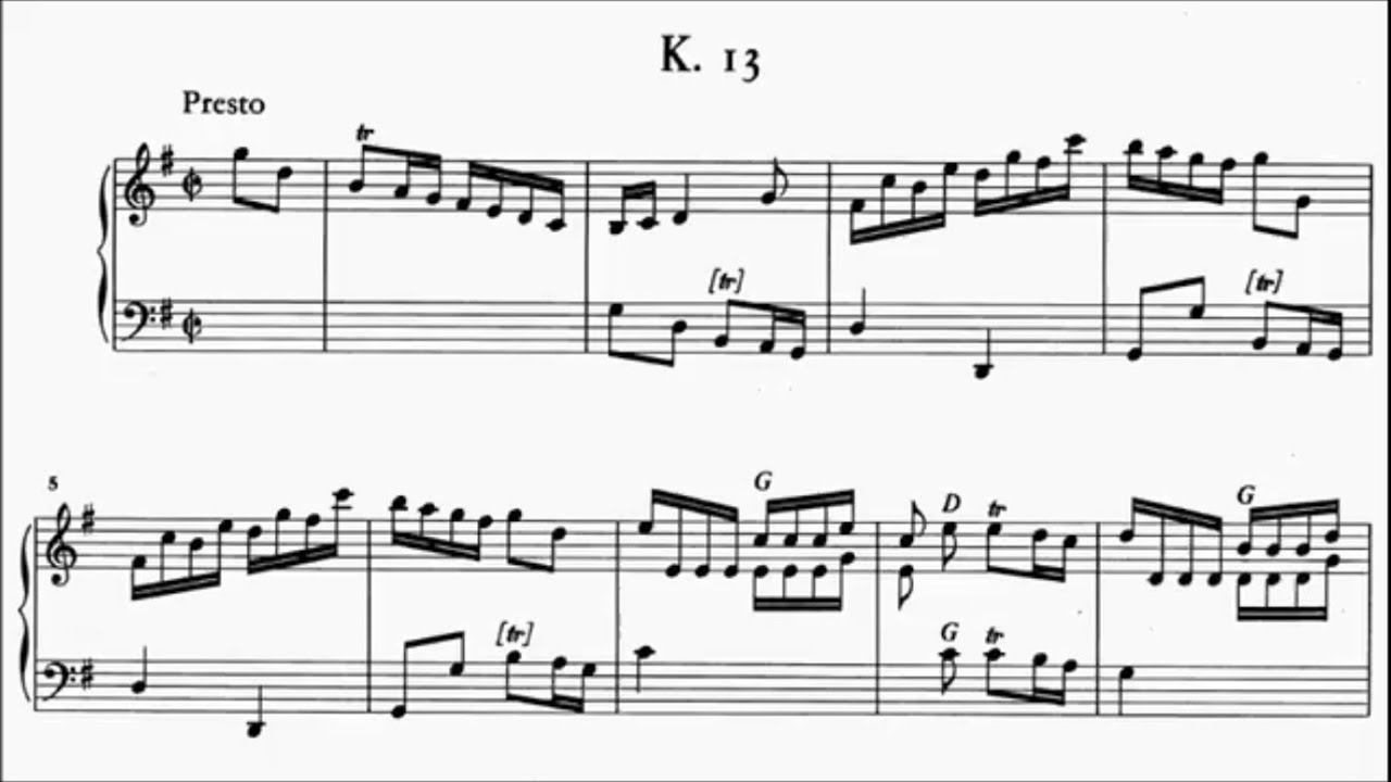 AMEB Piano Series 19 Grade 8 A4 Scarlatti Sonata K.13 Sheet Music