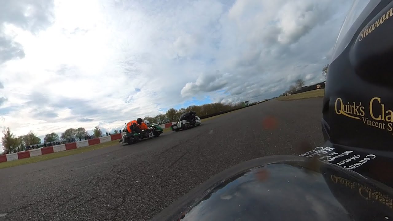 Onboard Vincent sidecar at CRMC Darley 04/05/24, Danny Quirk & Sharon Reeves