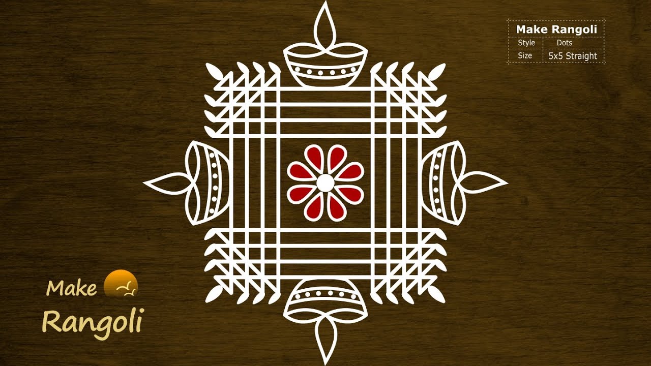 Simple and Easy Padi Kolam with 5x5 dots | Padi Kolam Designs | Make Rangoli