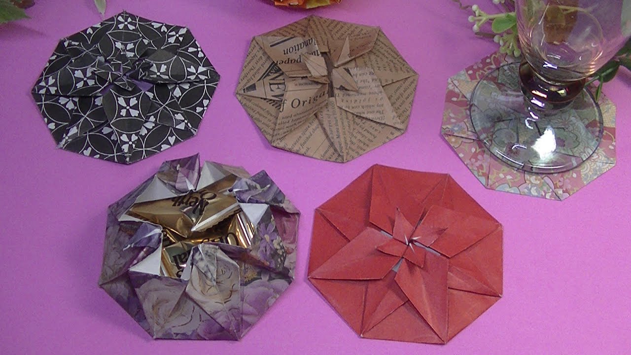 折り紙でコースターや小物入れ・オリジナルOrigami・Mr coin origami channel１５
