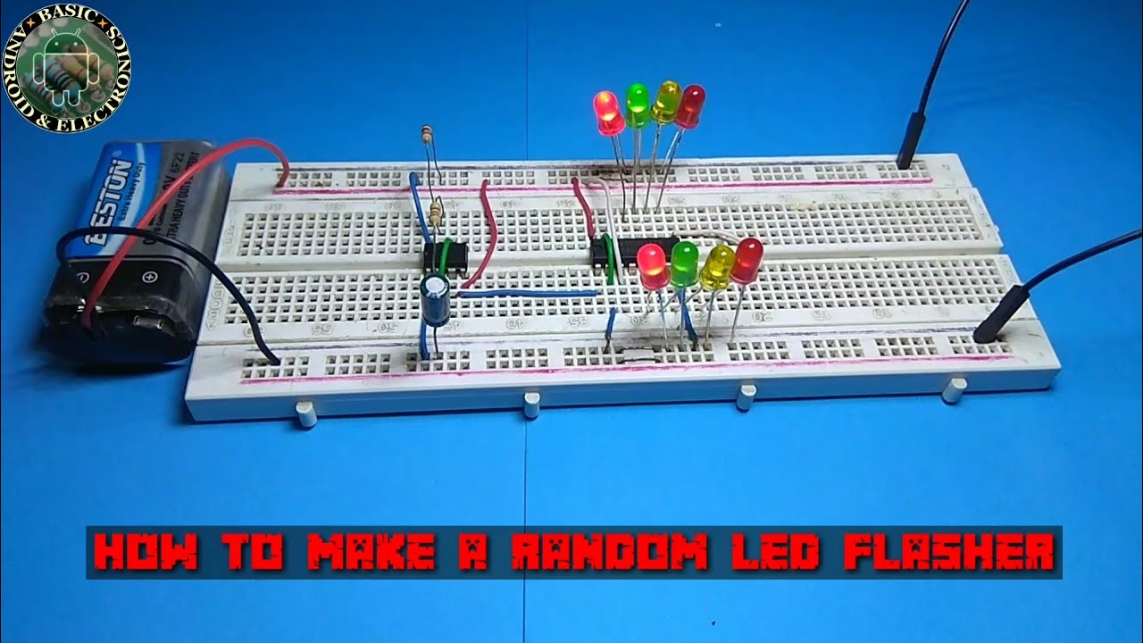 How To Make Random LED Flasher Circuit On Breadboard