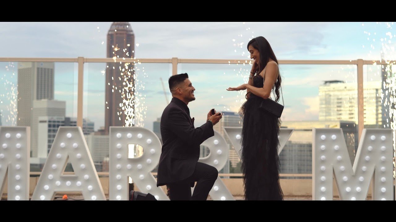 Magical Rooftop Marriage Proposal at Ventanas in Atlanta | Jen & David's