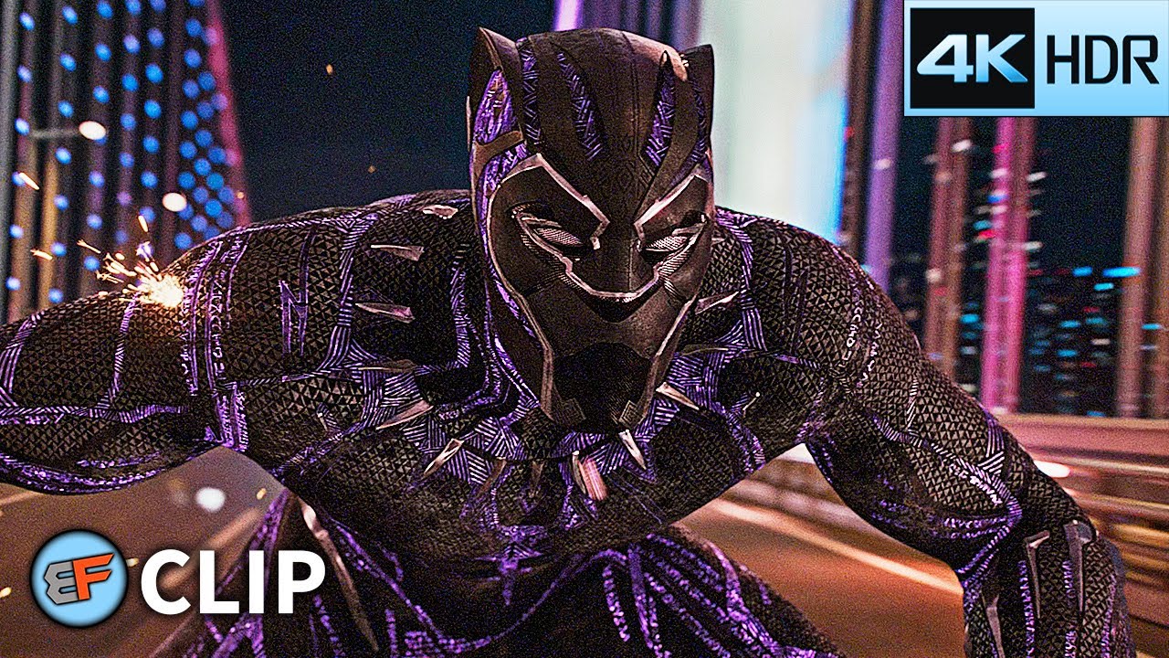 Black Panther vs Ulysses Klaue - Busan Car Chase Scene | Black Panther (2018) IMAX 4K HDR Movie Clip