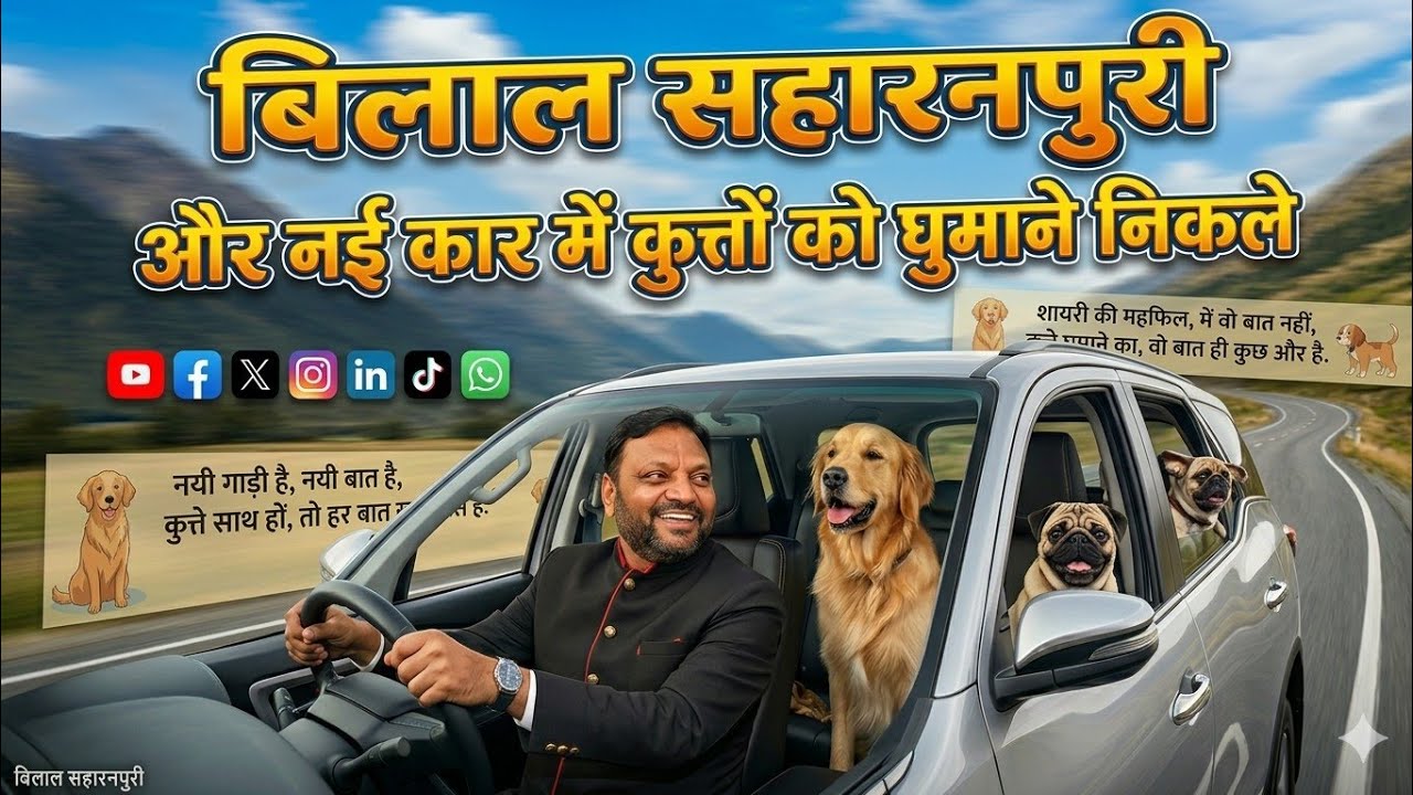 Bilal Saharanpuri - NAI CAR ME KUTTO KO GHUMANE NIKLE #sba