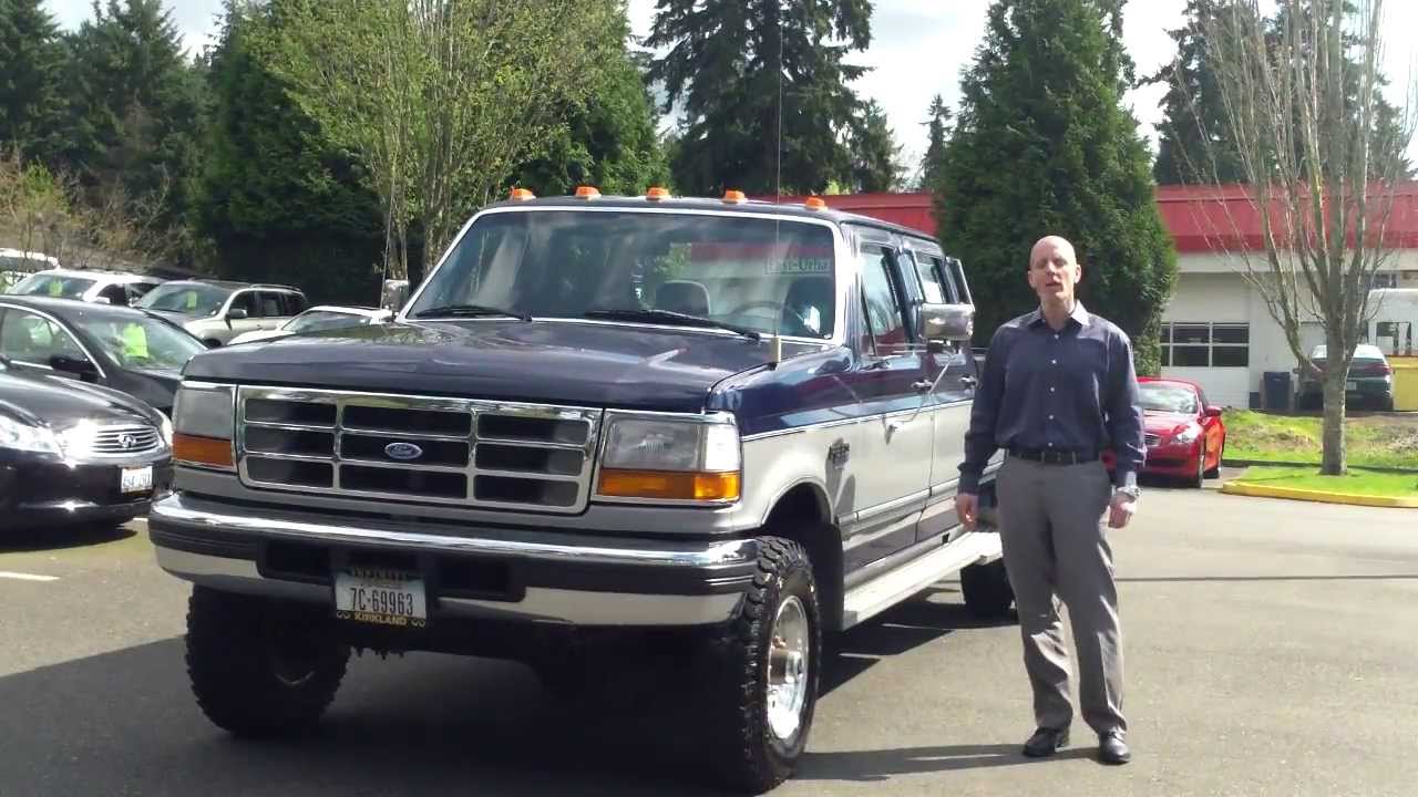 1995 Ford F350 Power Stroke Diesel Crew Cab Dually 4x4 review, start up and exhaust