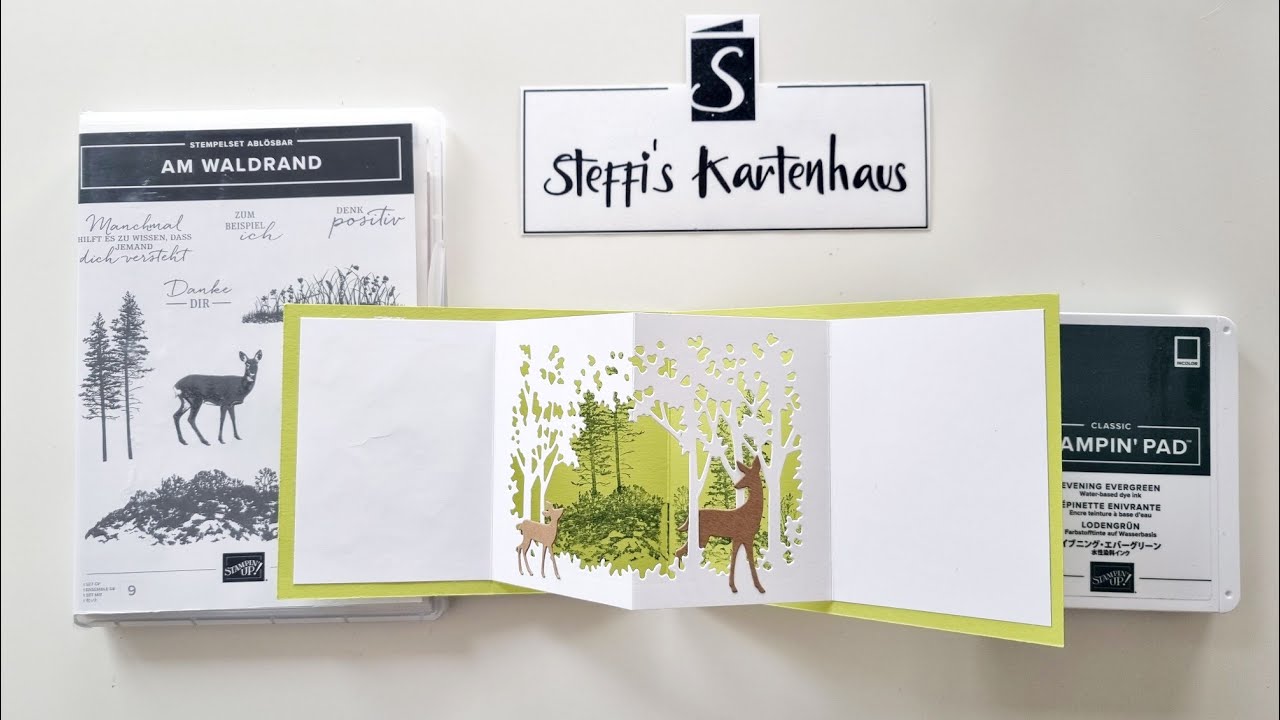 W Fold Card Anleitung Stampin up AM WALDRAND WÄLDCHEN POP UP Karte Funfold TECHNIKKARTE