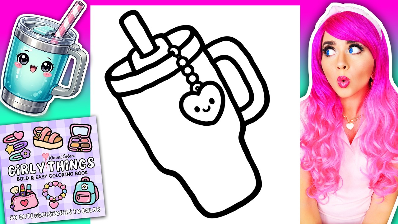 Раскраска &laquo;Раскрась мои девчачьи штучки&raquo; 🥤 Раскраска &laquo;Подставка для стакана Stanley&raquo; 💖 Маркеры Ohuhu