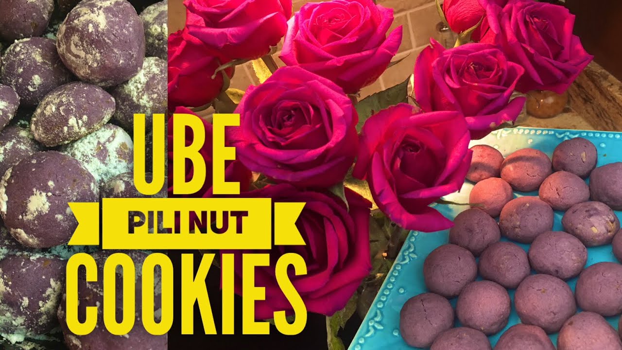 Ube Pili Nut Snowball Cookies