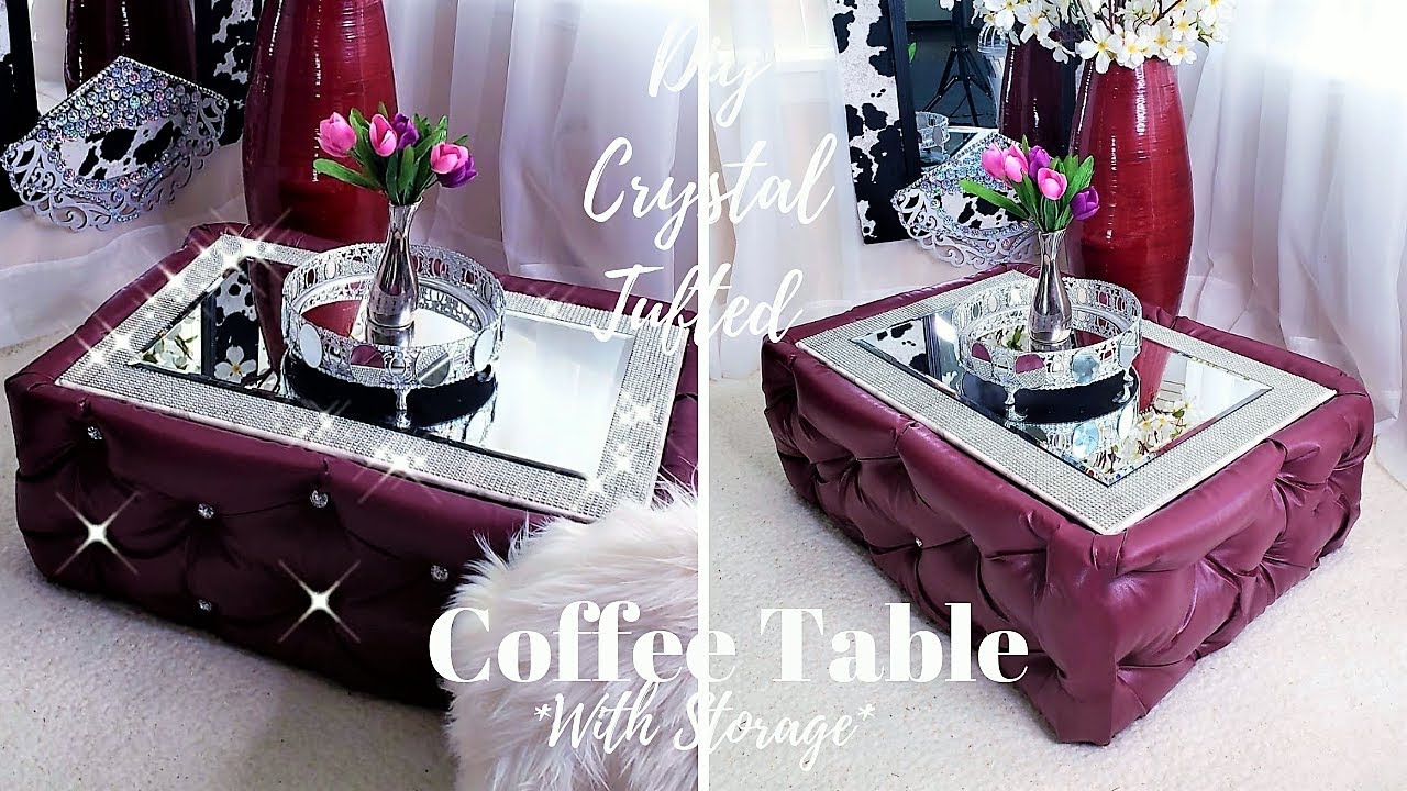 DIY CRYSTAL TUFTED COFFEE TABLE WITH STORAGE!!!| 2019 STORAGE IDEAS!!!