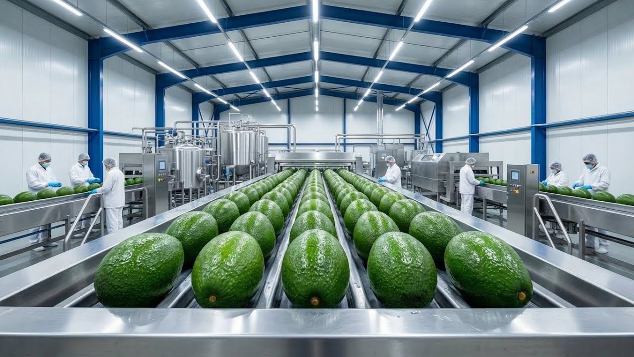 Inside a Modern Avocado Juice Factory | From Farm to Supermarket Production Process
