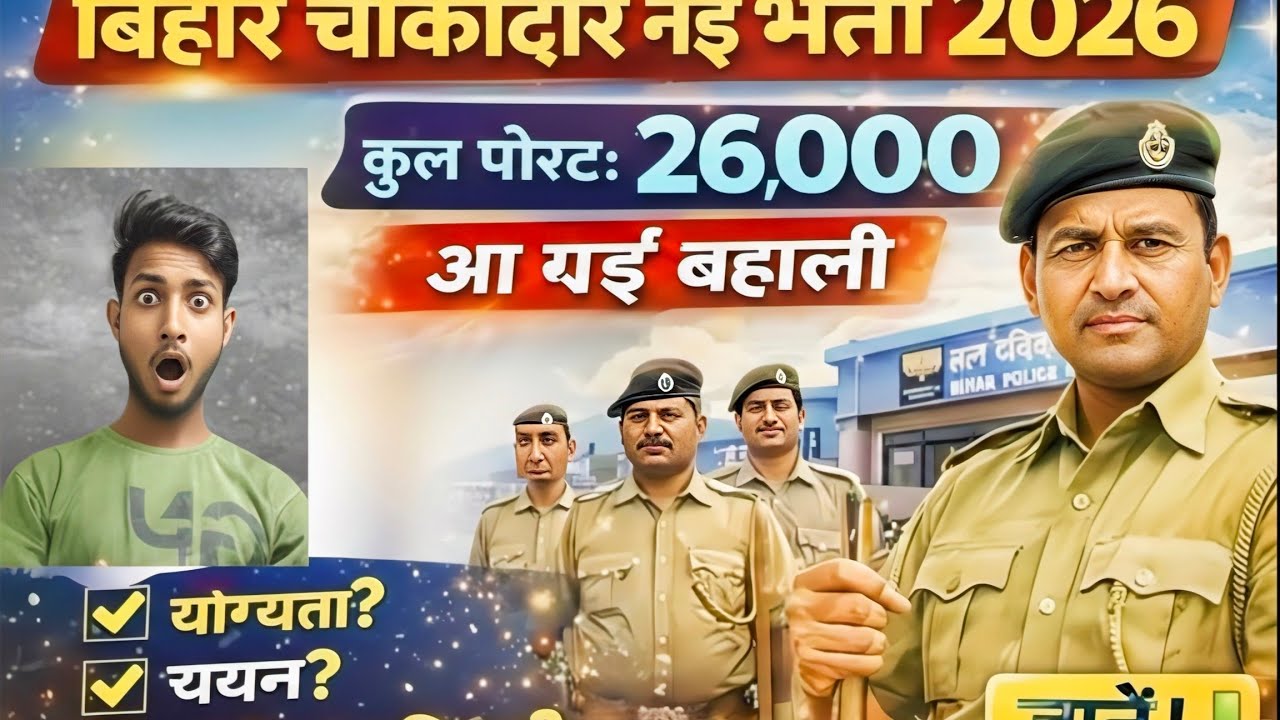 बिहार चौकीदार New Vacancy total 26000 pad jaldi Jane parkhiy nhi to chut jaoge @NannheRozgarNews 