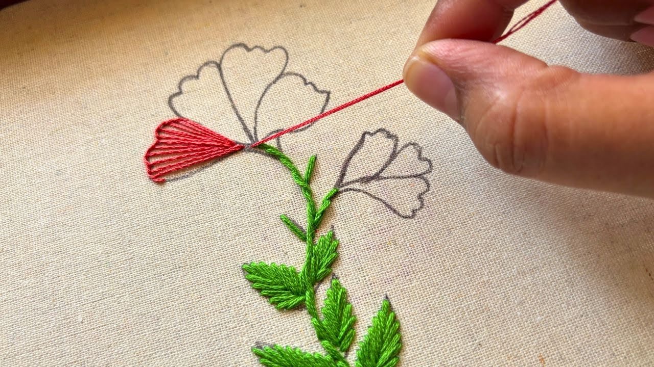 Latest flower embroidery design|hand embroidery design|embroidery stitches by hand