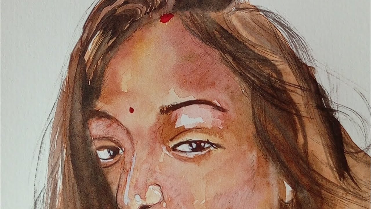 Watercolor Drawing || Watercolor portrait || Watercolor Painting || How to draw Women Face 