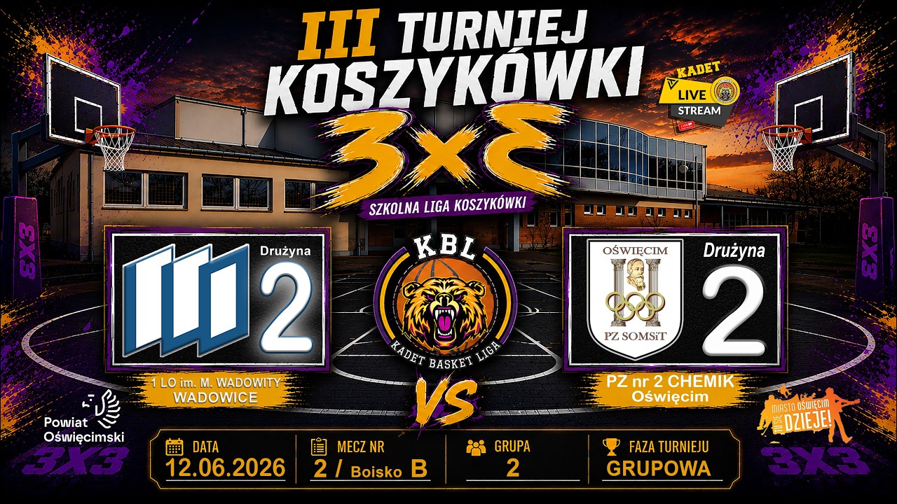 LO WADOWICE - 2 vs PZ nr2 CHEMIK Dr_2 / Boisko B / mecz 2 / Gr 2 / III Turniej 3x3 SLK 12.06.2026