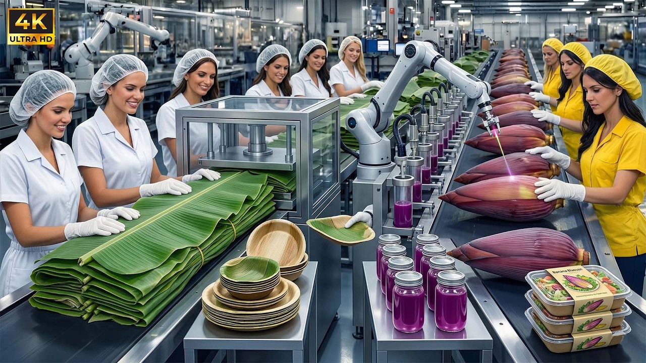 Inside the Largest High-Tech Banana Factory: How Leaves & Blossoms Are Processed (Full Process)
