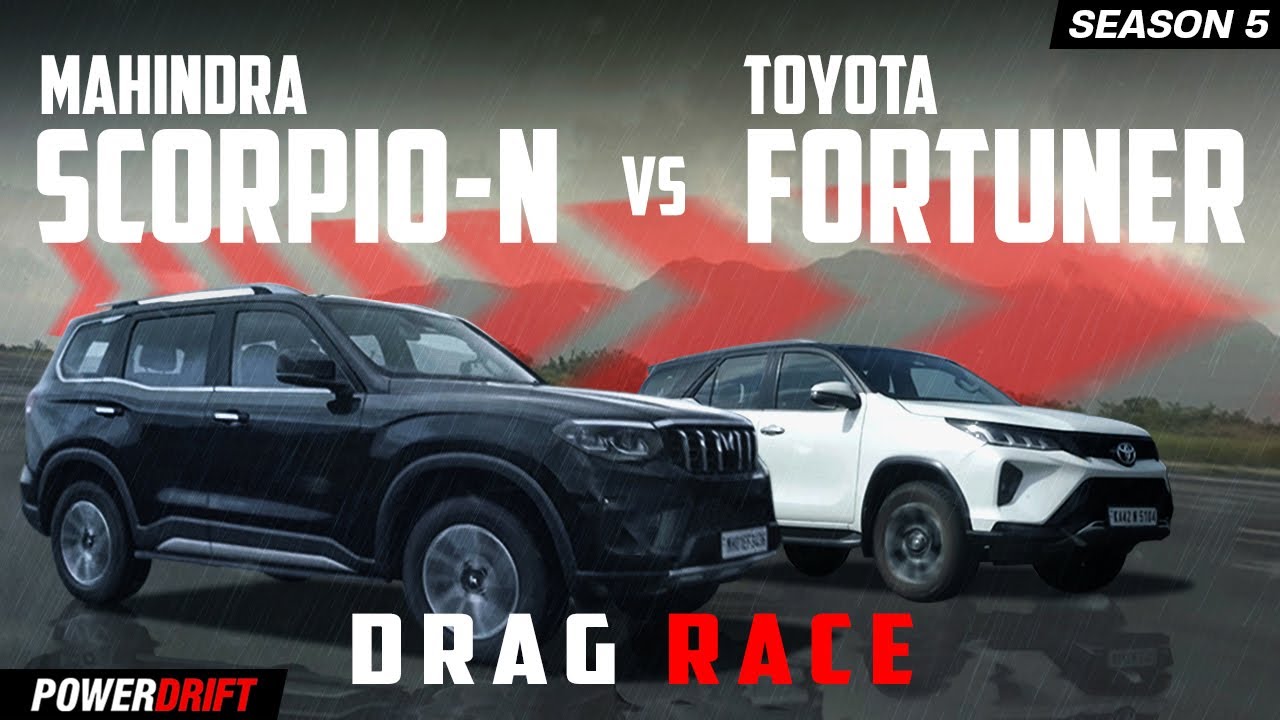 Toyota Fortuner против Mahindra Scorpio N | Drag Race | PowerDrift