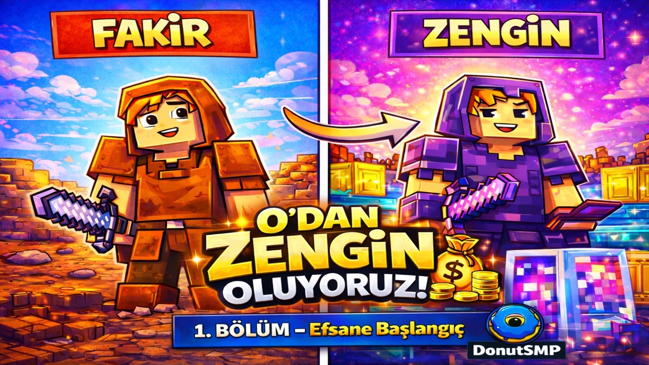 Minecraft En Büyük SMP Sunucusu DonutSMP Başladık 0’dan ZENGİN OLUYORUZ!💰|1.Bölüm(Efsane Başlangıç🚀)