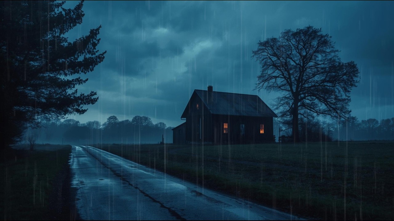 Calm Rainy Dark Village | Relaxing, Study Focus and Quiet Ambience