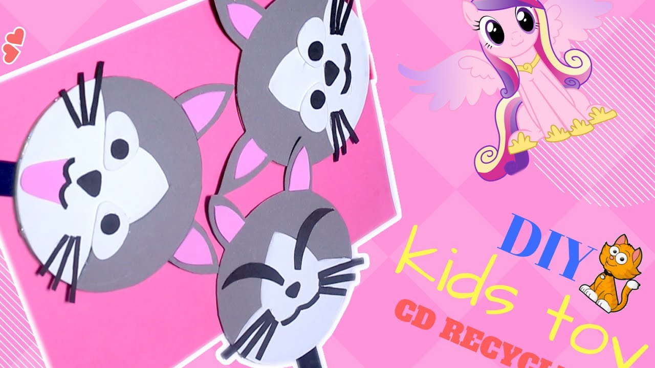 DIY creative kitty toy for kids - Recycle old CDs in just 3 minutes to useful stuff