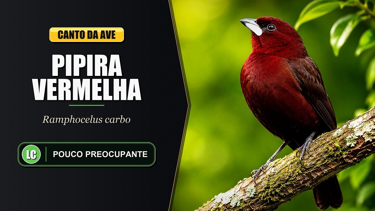 Canto da Pipira Vermelha / Bico de Prata / Bico de Louça | Silver-beaked Tanager | Ramphocelus Carbo