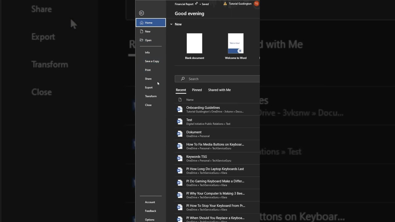 Черный фон документа в Microsoft Word