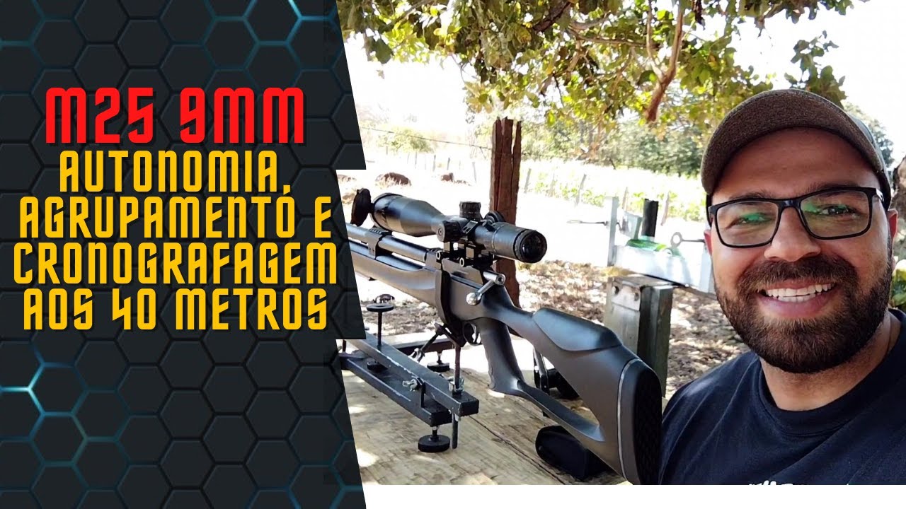 M25 9mm - Autonomia, Agrupamento e Cronografagem  com chumbos da MONSTER. CBC 7022, cadê?