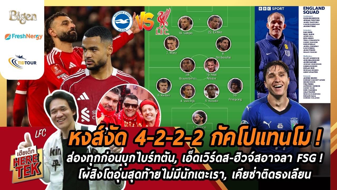 หงส์งัด4-2-2-2กัคโปแทนโม! ,เอ็ดเวิร์ดส-ฮิวจ์สอาจลาFSG!โผสิงโตอุ่นไม่มีนักเตะเรา,เคียซ่าติดธงเลี่ยน