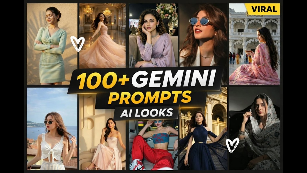 GEMINI PROMPT FOR GIRLS ✨🎀 | 100+ Trending Gemini ai image genretion prompt #gemini #chatgpt