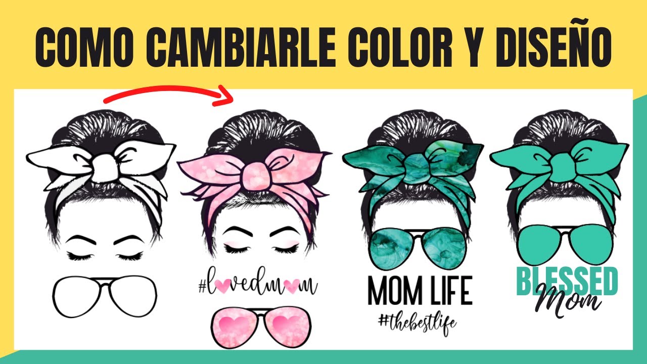 Como Personalizar Diseño de Moño Despeinado | Como Crear Diseños de Messy Bun con Inkscape - PNG SVG