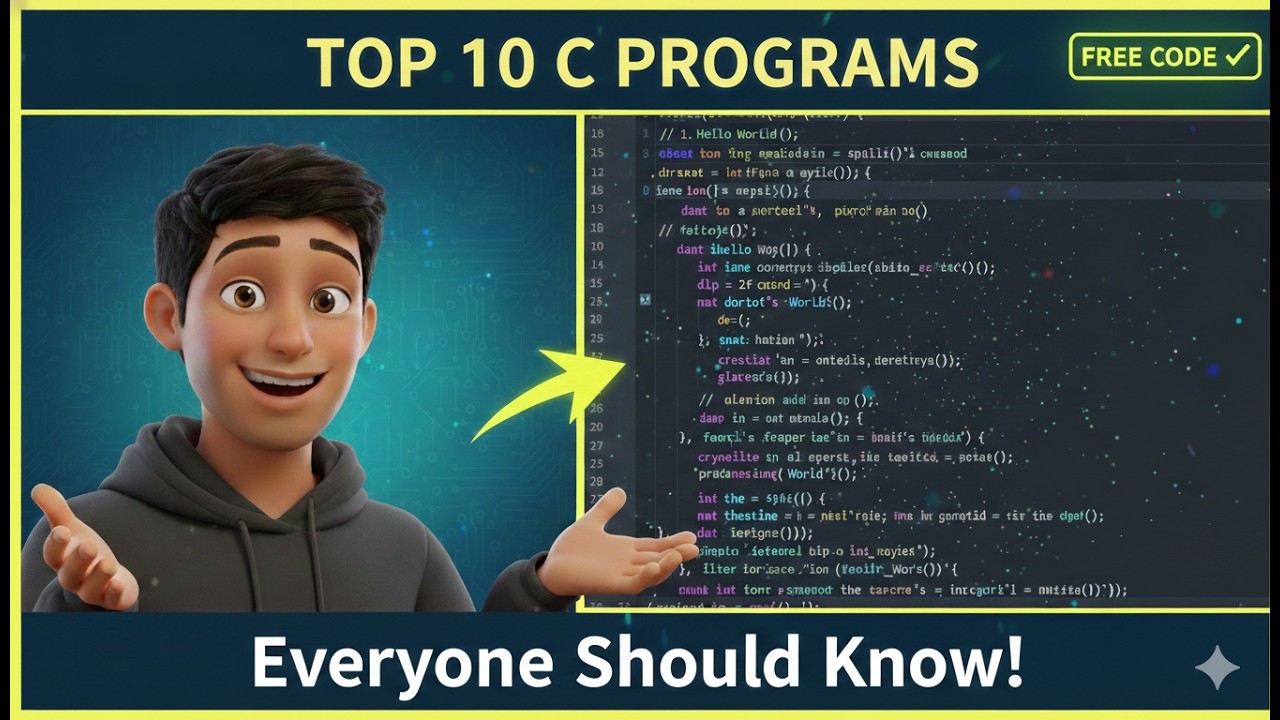 Top 10 C Programs Every Beginner Should Know | Complete Tutorial with Code