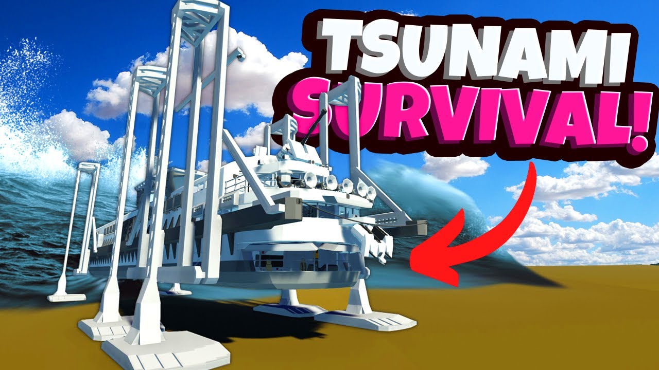 We Used a WALKER MECH to Survive a TSUNAMI in Stormworks Multiplayer!?