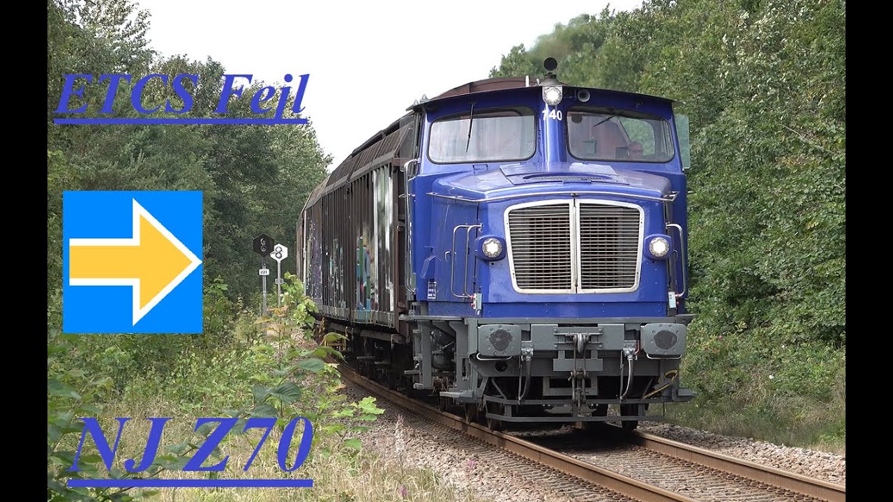 Tog i Danmark - Z70 med godstog fra Herning til Esbjerg + ETCS problemer.