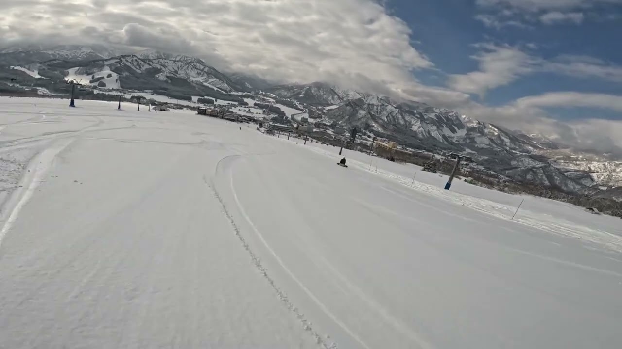 20260309岩原スキー場 中央クワッドリフト⇒１メインバーン