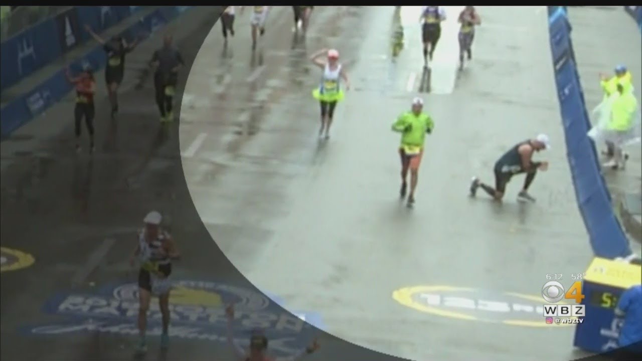 Marathon Bombing Survivor Kneels Before Crossing Finish Line