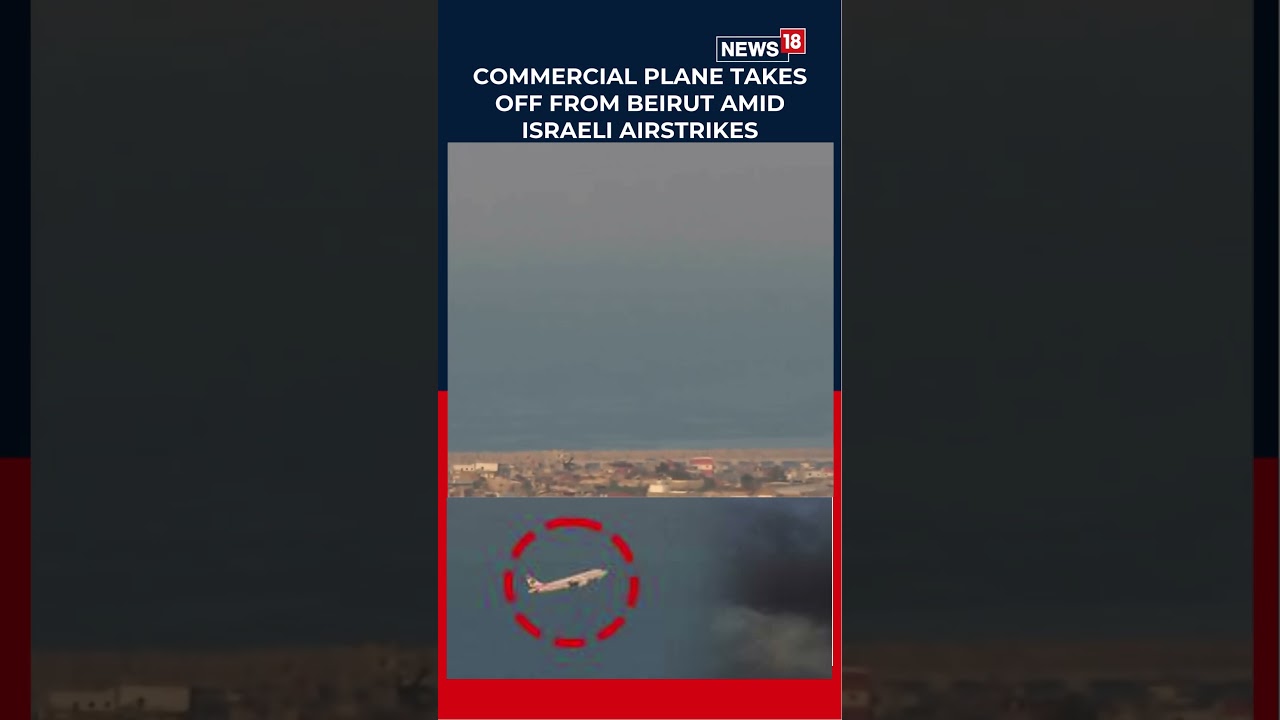 Commercial Airplane Was Seen Taking Off In Beirut As Israeli Airstrikes Hit Lebanese Capital N18S