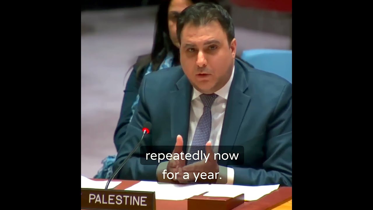 MAJED BAMYA, Palestinian representative at the UN, extraordinary response to the US veto for Israel.