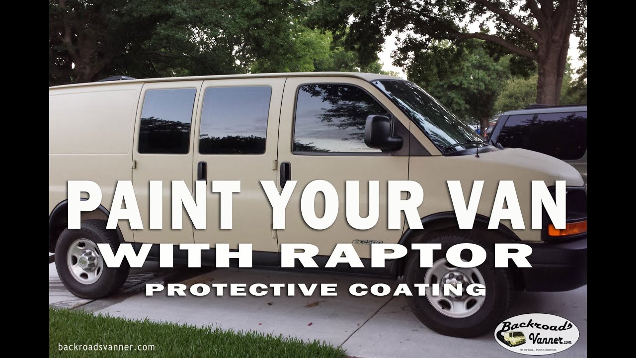 Van Life - DIY Painting A Camper Van w/ Raptor Bed Liner & Fixing Peeling Paint on a Chevy Van!!