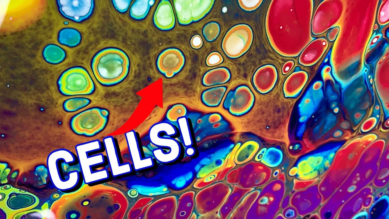 Painting With A Funnel! Wow! Acrylic Pouring Cells!