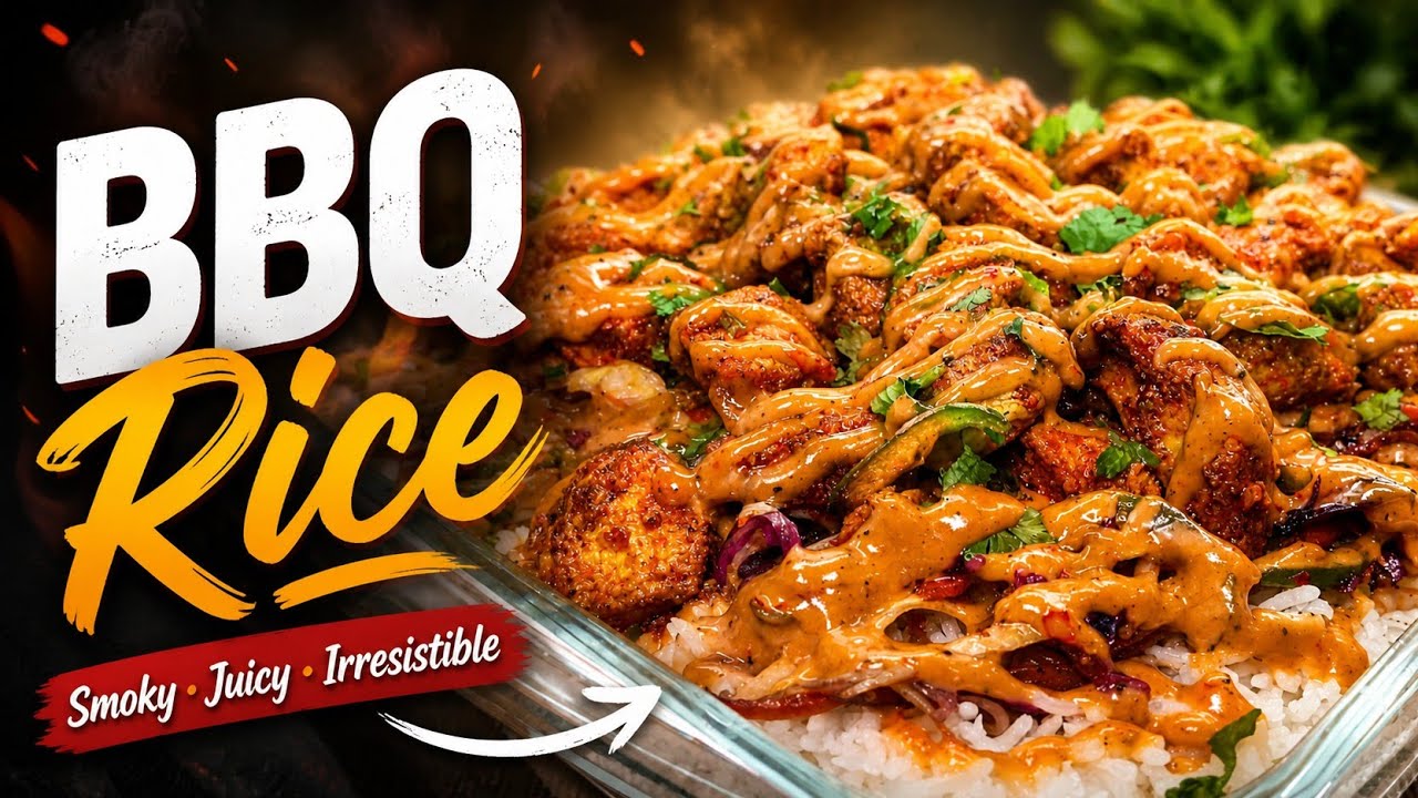 Chicken BBQ Rice Platter Recipe | Easy BBQ Rice at Home | Restaurant Style BBQ Rice