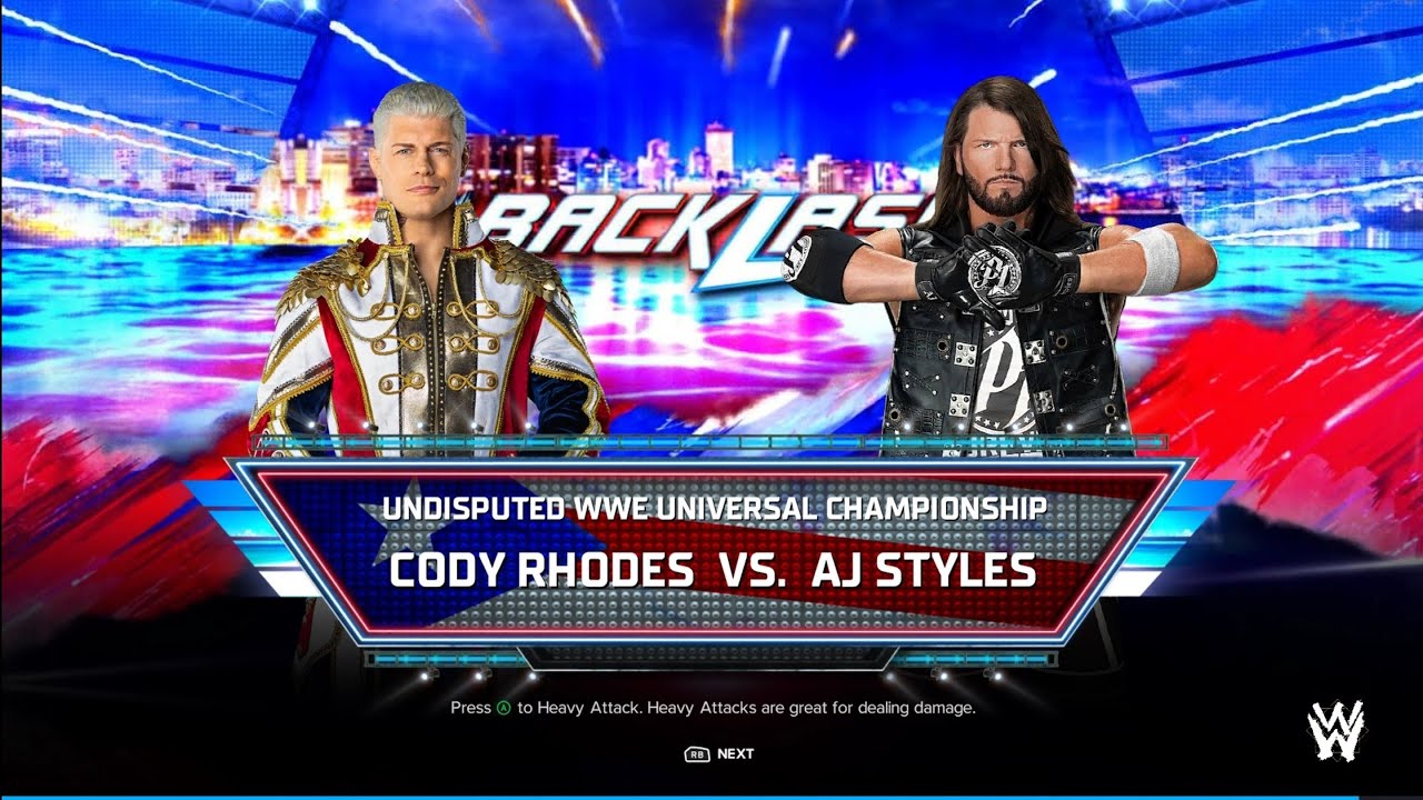 Cody Rhodes Vs AJ Styles - Undisputed WWE Championship Match | WrestleMania BackLash | WWE 2k24